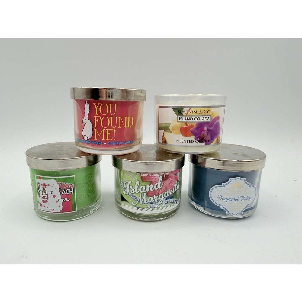 Bath and Body Works Summer Mini Candle Lot Colada Island Marg Palm Beach Bunny